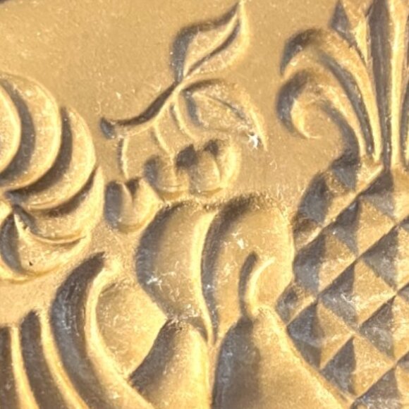 Vtg 1981 Hartstone COOKIE MOLD Stoneware Peace & Plenty Cornucopia Harvest 6.5" - Picture 3 of 13